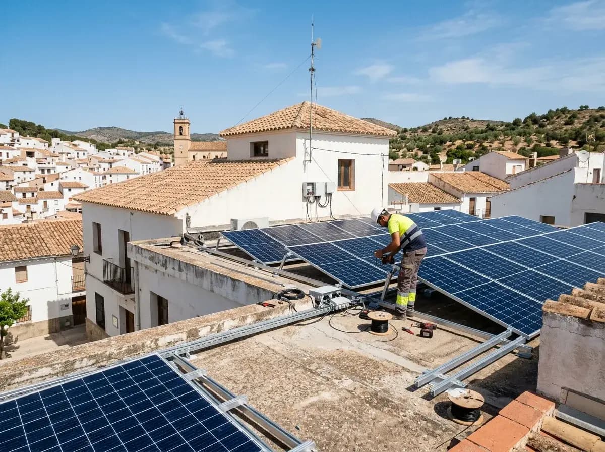 Placas solares instaladas en cubierta por TVME