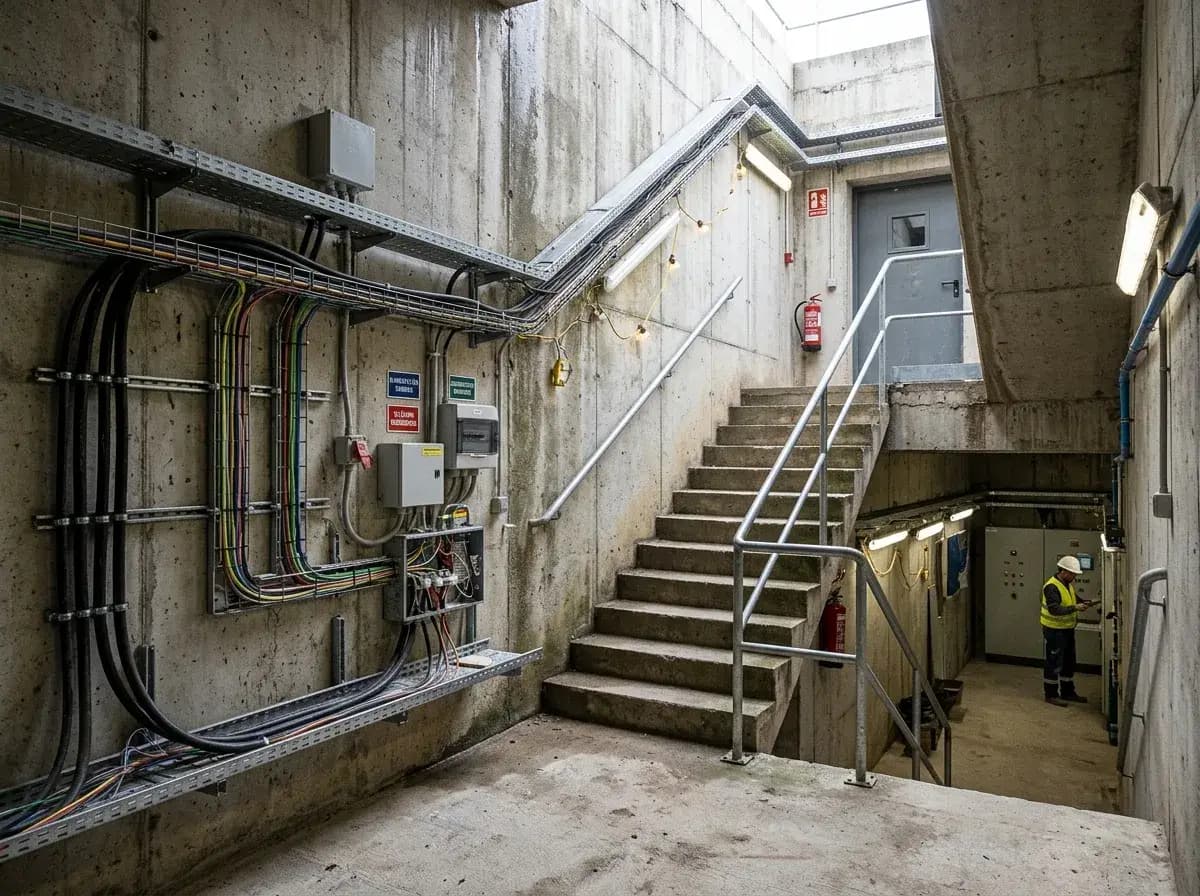 Acceso a galería de distinta cota en infraestructura hidráulica