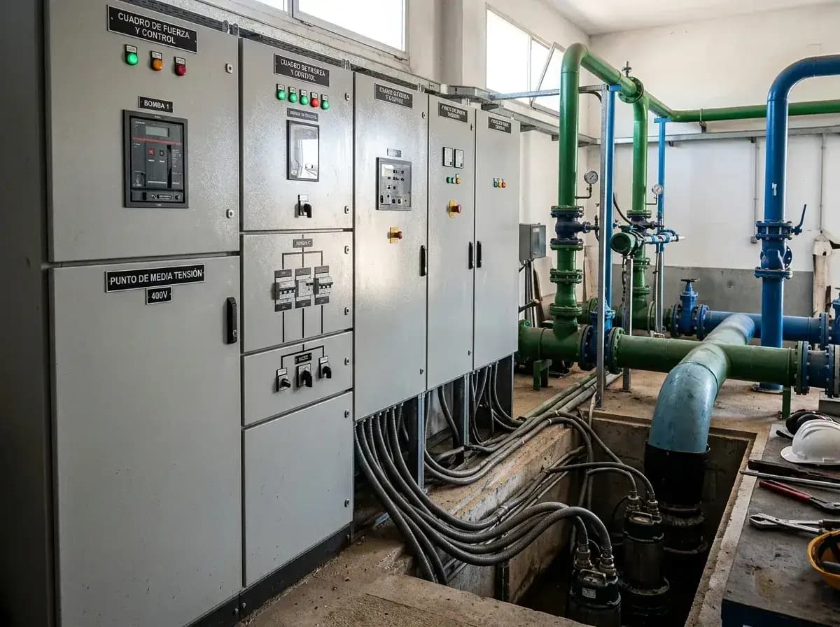 Cuadro de maniobra para sistema de bombeo instalado por TVME